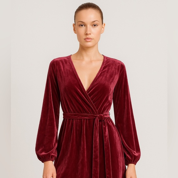 Crushed Velvet Midi Dress - Picture 1 of 6